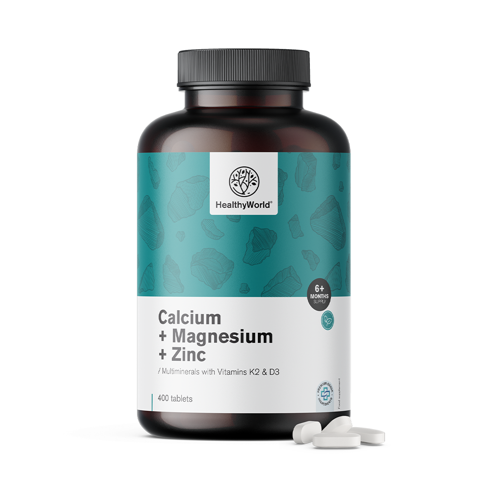 Calcium + magnesium + zinc în comprimate