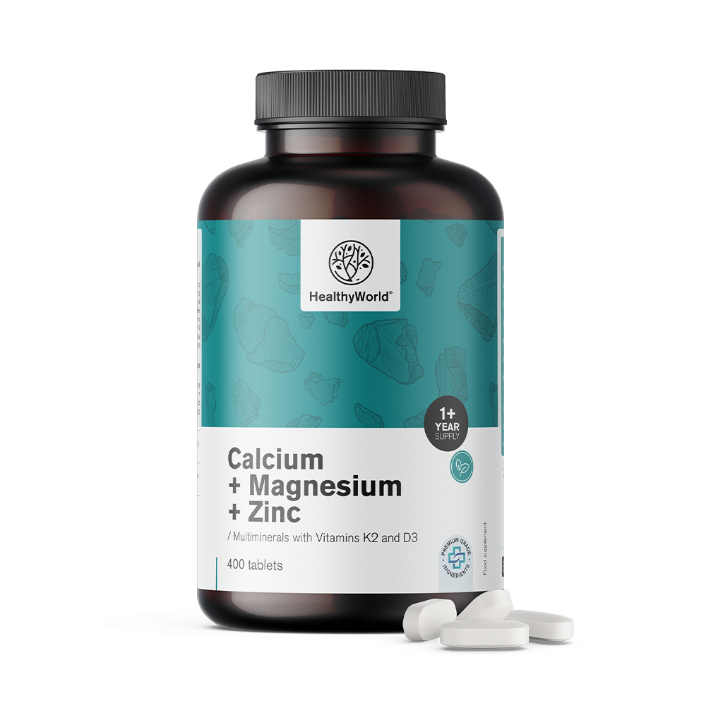 Calcium + magnesium + zinc în comprimate