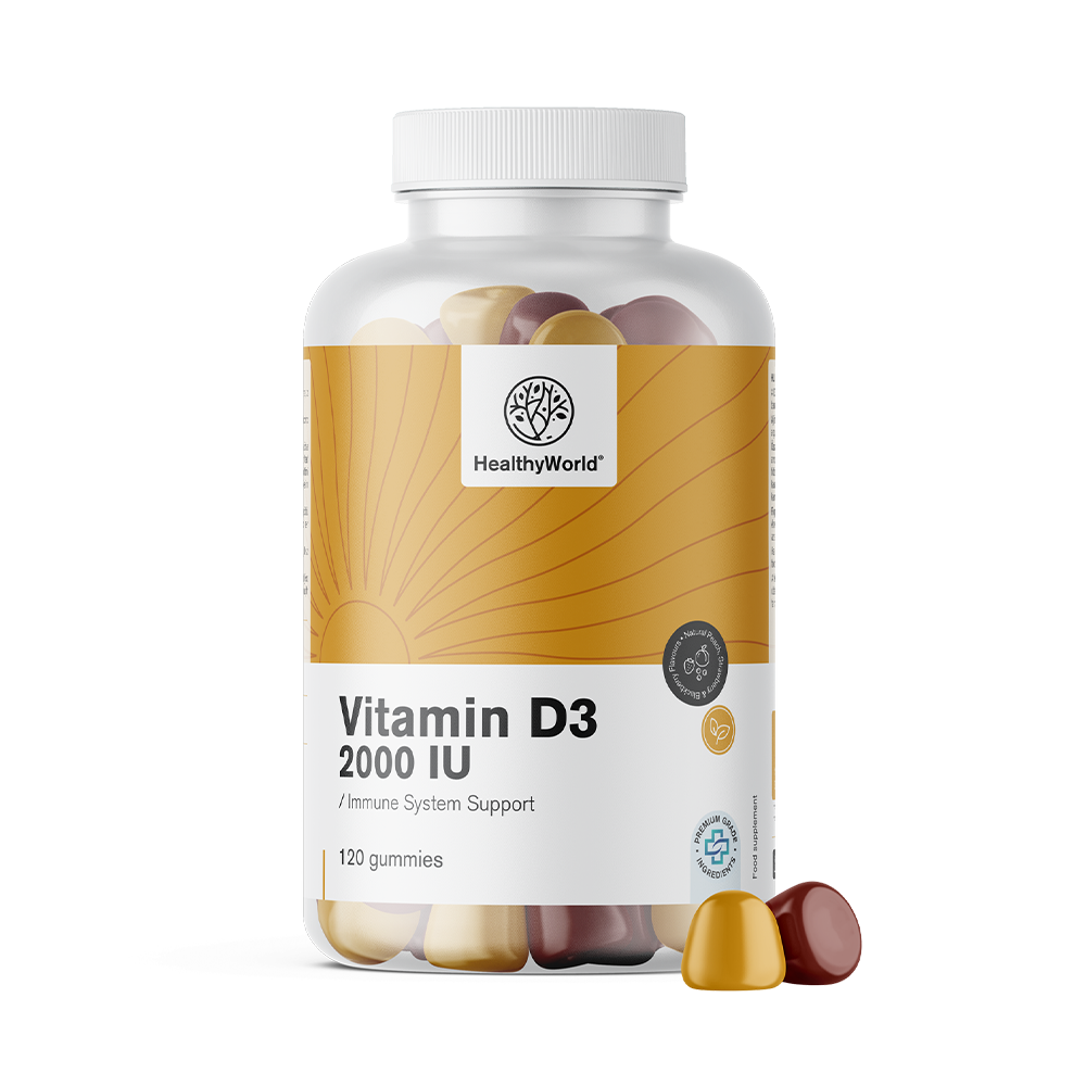 Vitamina D3 2000 UI sub formă de bomboane gumate