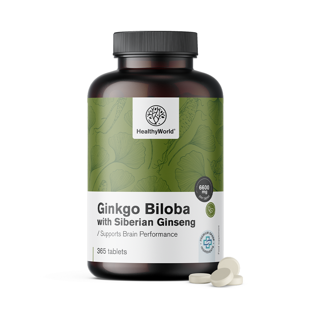 Ginko biloba cu ginseng siberian sub formă de comprimate