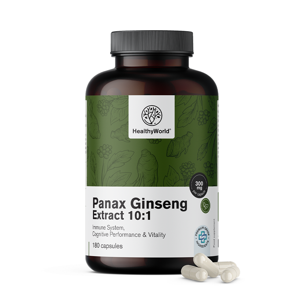 Panax Ginseng 300 mg - extract de ginseng 10:1 în capsule