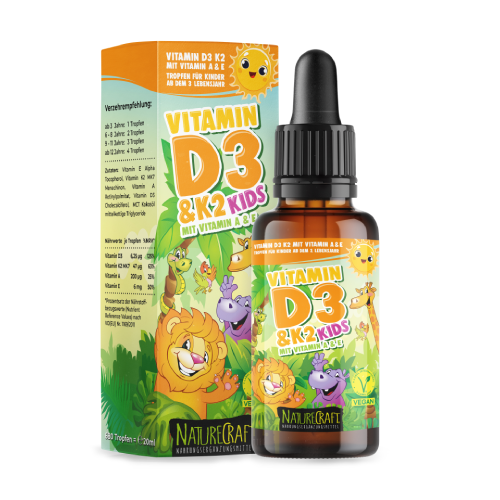 Vitamina D3 + K2 vegană în picături – pentru copii