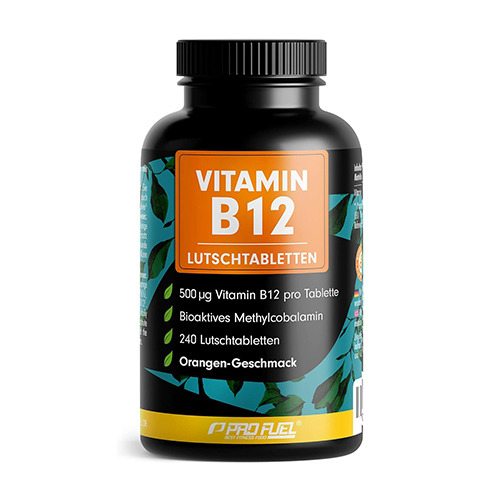 Vitamina B12 sub formă de pastile - portocală.